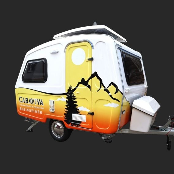 Mini-Wohnwagen Modell N126-D von vorne